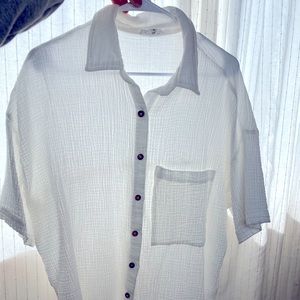 White button up Beach Cover